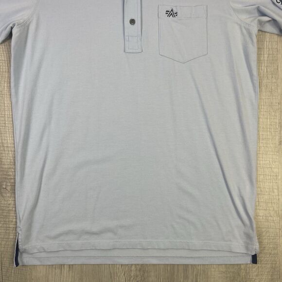 Greyson Polo Shirt Mens Medium Powder Blue Golf Palmetto Performance READ N - Picture 2 of 11